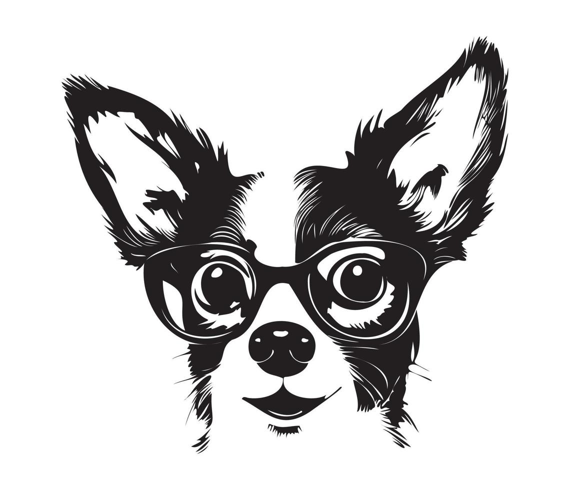 dog wearing glasses vector