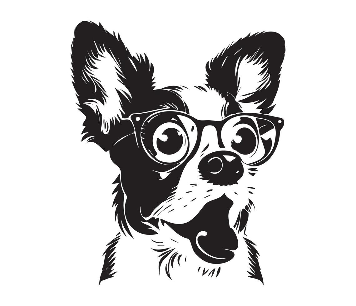 dog wearing glasses vector