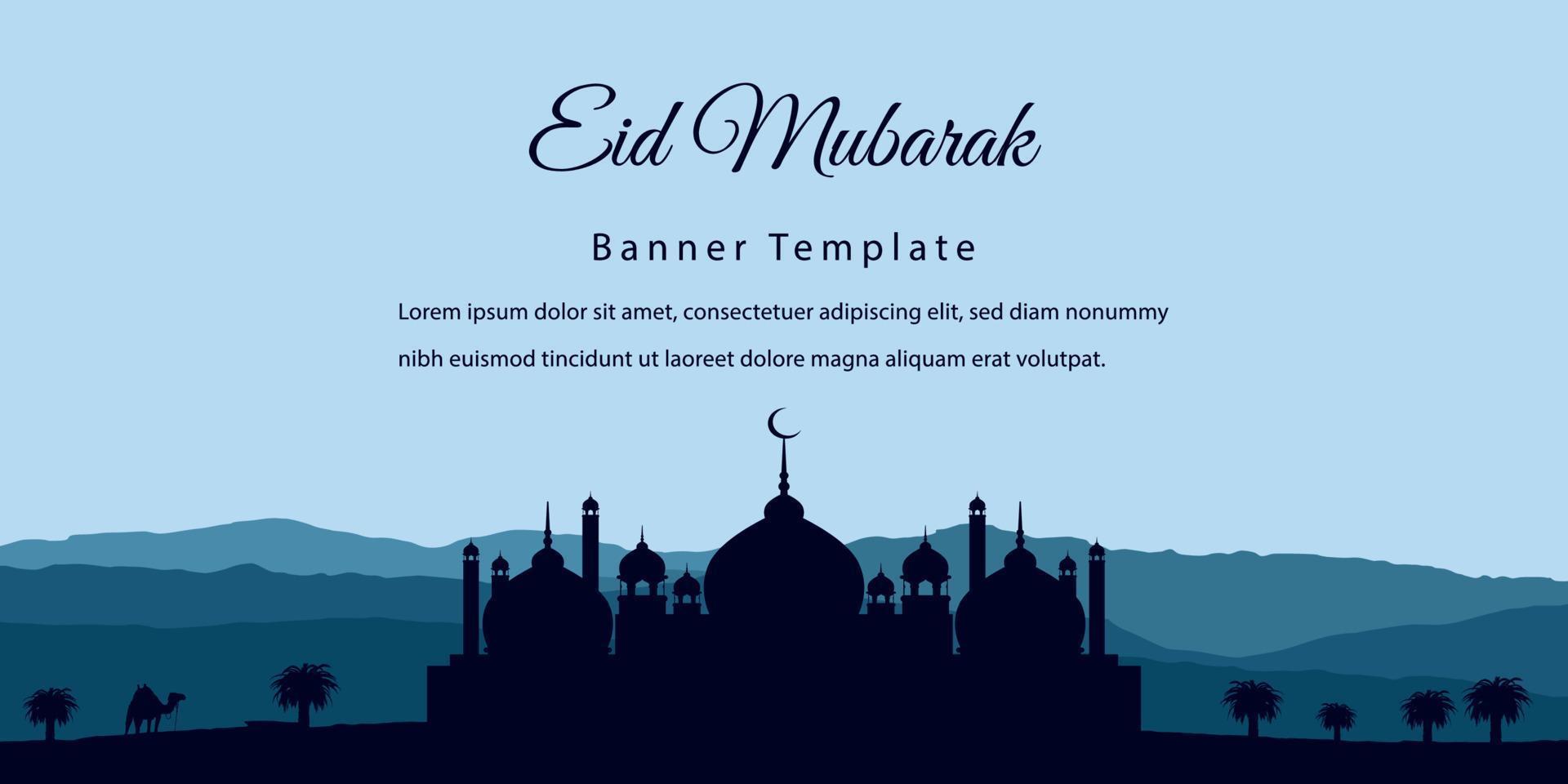 Eid Mubarak or Islam banner template design vector