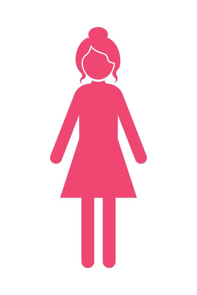 Female and Woman Icon Vector for Restroom and Toilet Sign