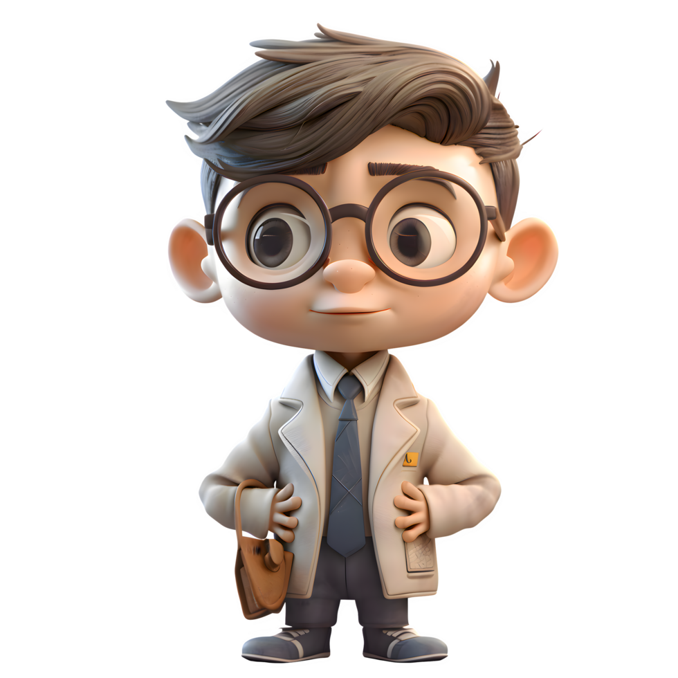 Friendly 3D Doctor with Stethoscope Perfect for Healthcare or Medical Themed Designs PNG Transparent Background