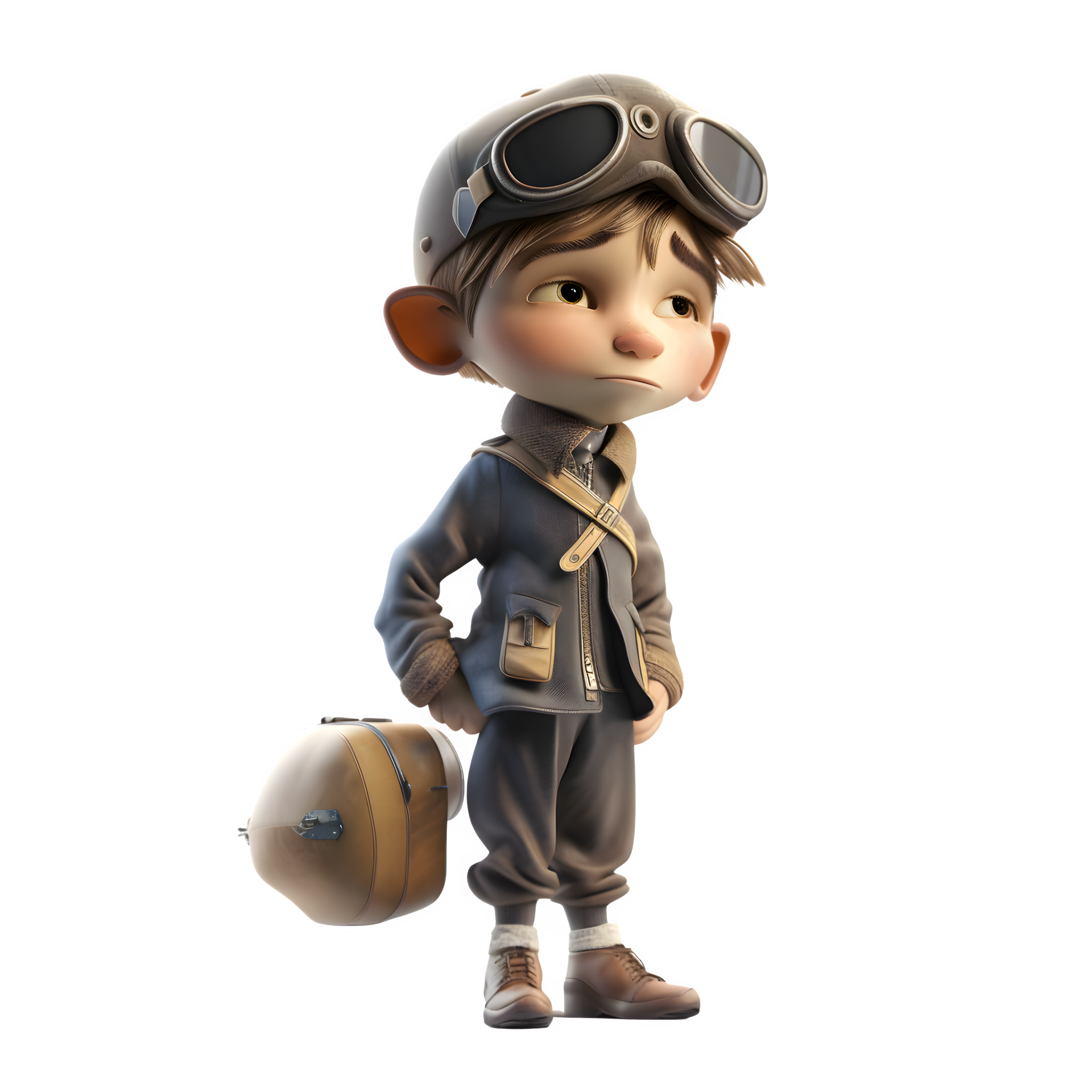 Up, Up and Away Kids Pretending to be Pilots on a White Background PNG