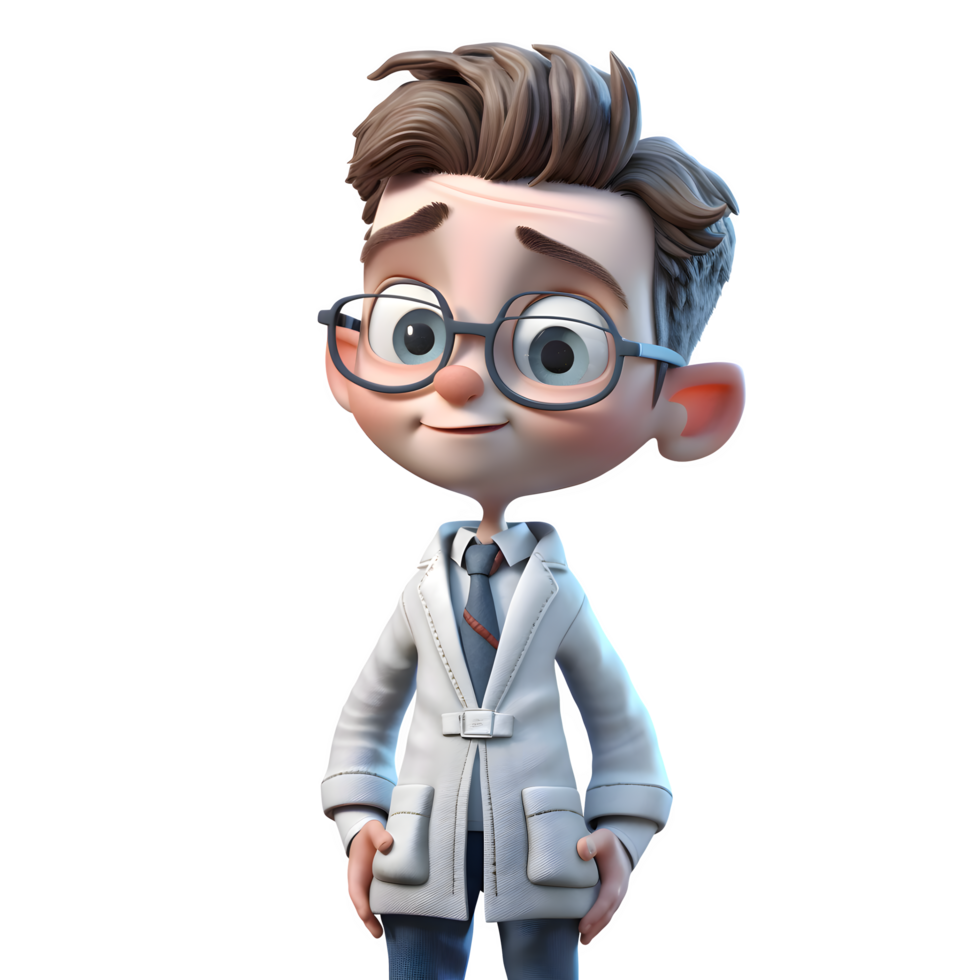 Confident 3D Doctor with Thermometer Ideal for Medical Diagnosis or Health Checkup Related Designs PNG Transparent Background