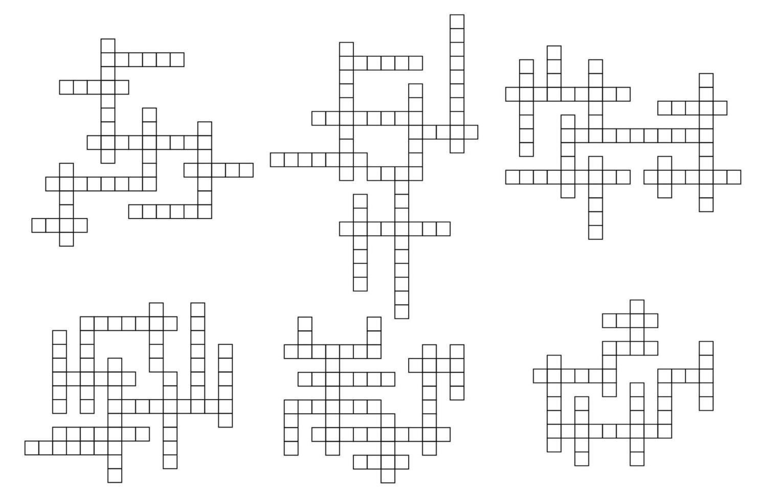 Crossword game grid, vector cross word puzzle