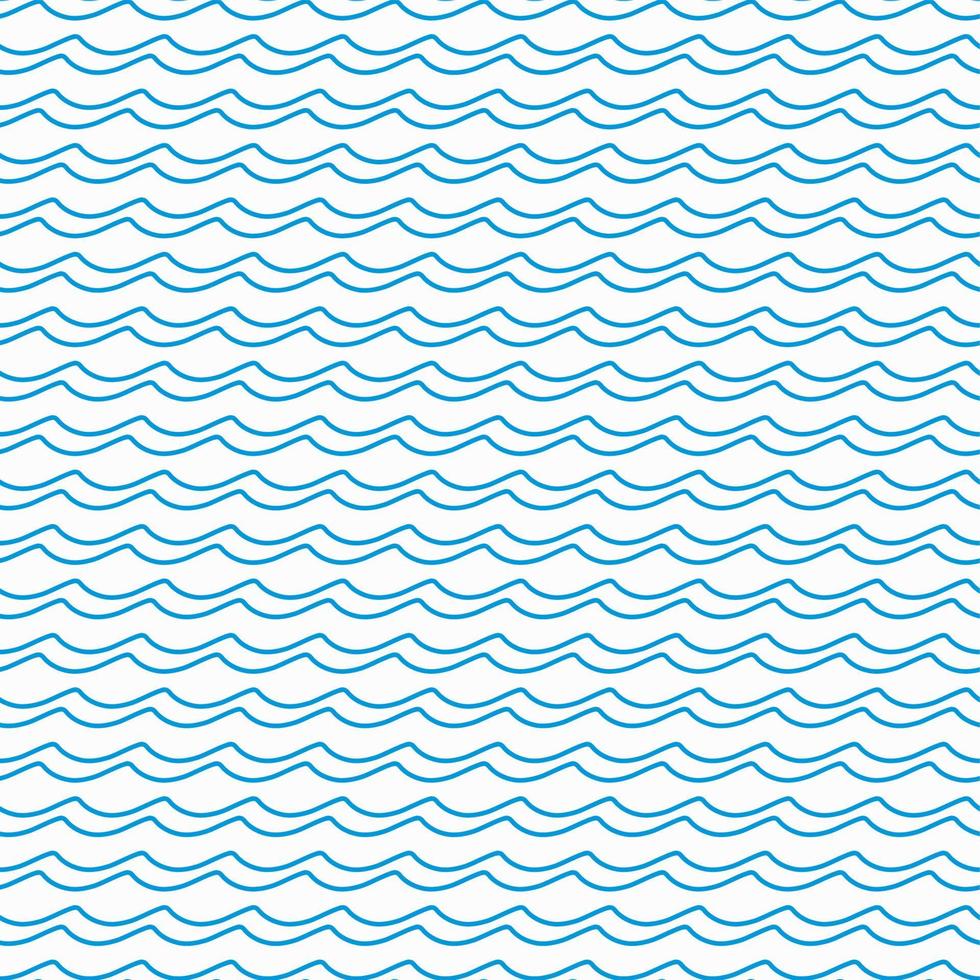 Sea, ocean blue waves seamless pattern background vector