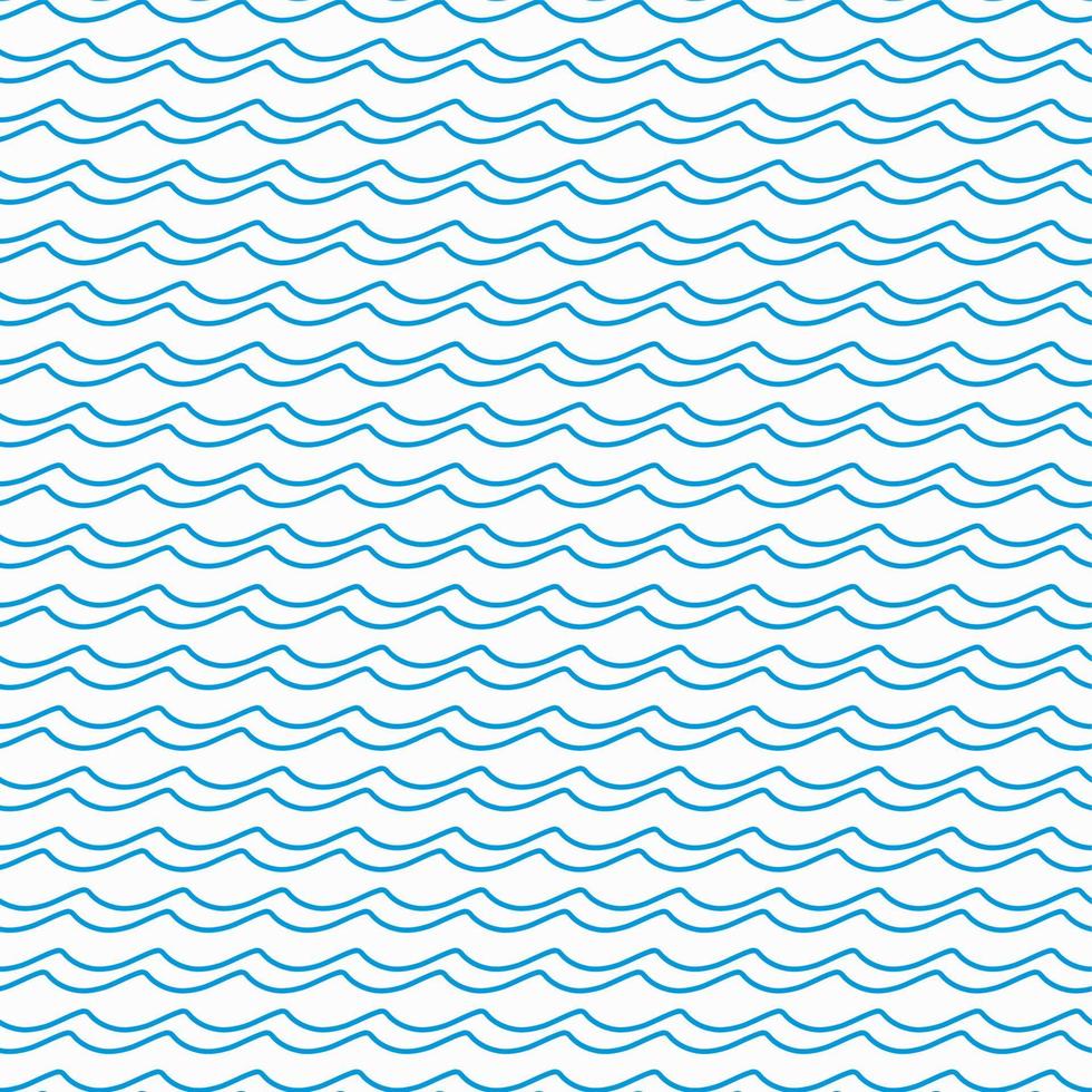 Sea, ocean blue waves seamless pattern background vector