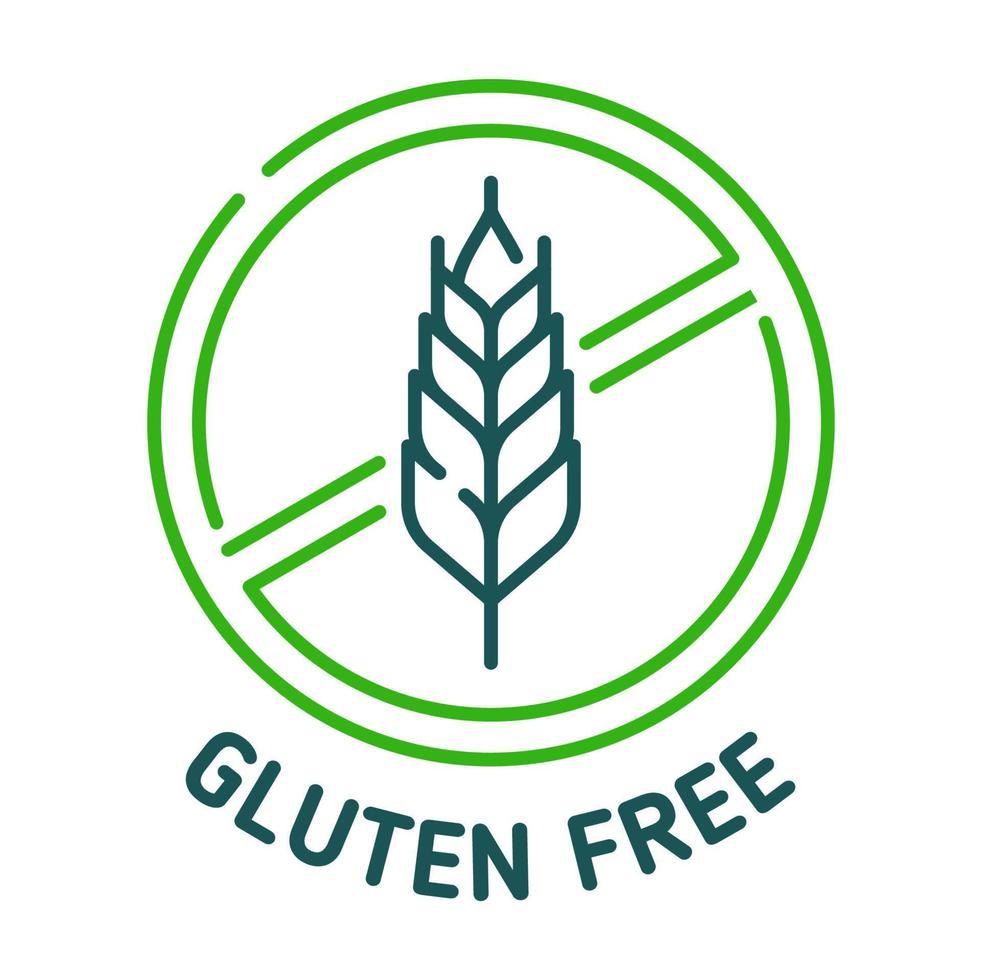 gluten gratis icono, firmar de grano trigo, comida sello vector
