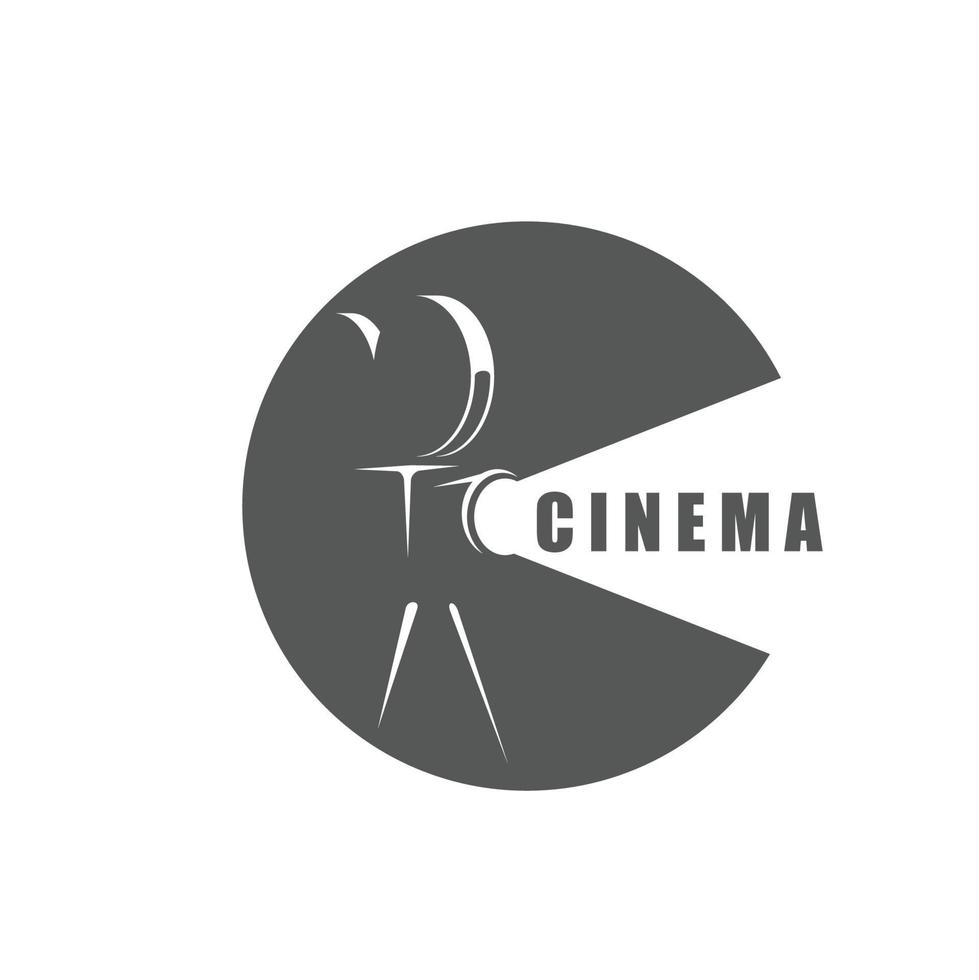 Cinema vector icon with retro movie projector
