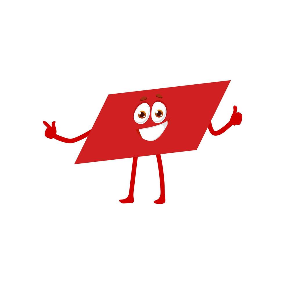 Parallelepiped shape character, geometric figure vector
