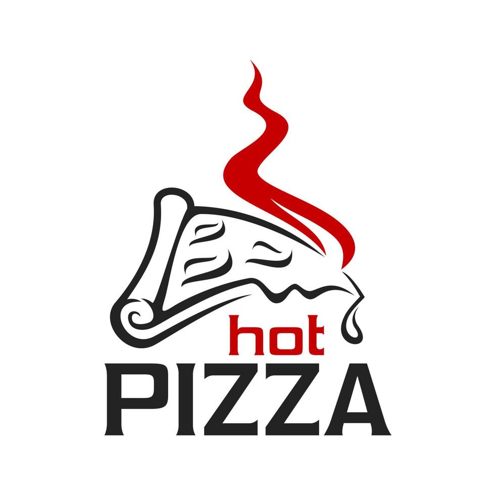 Pizza icon, fastfood restaurant meal symbol vector