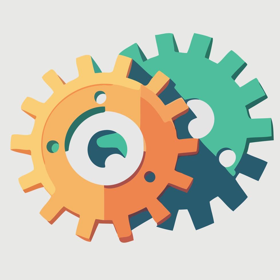 object part mechanical gear round vector
