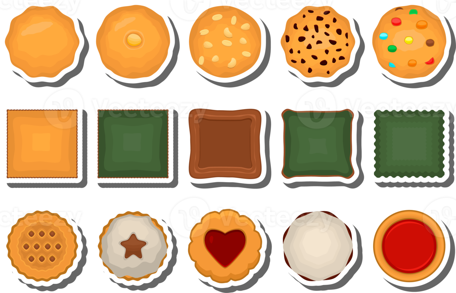 grande conjunto de biscoito caseiro gosto diferente em biscoito de confeitaria png