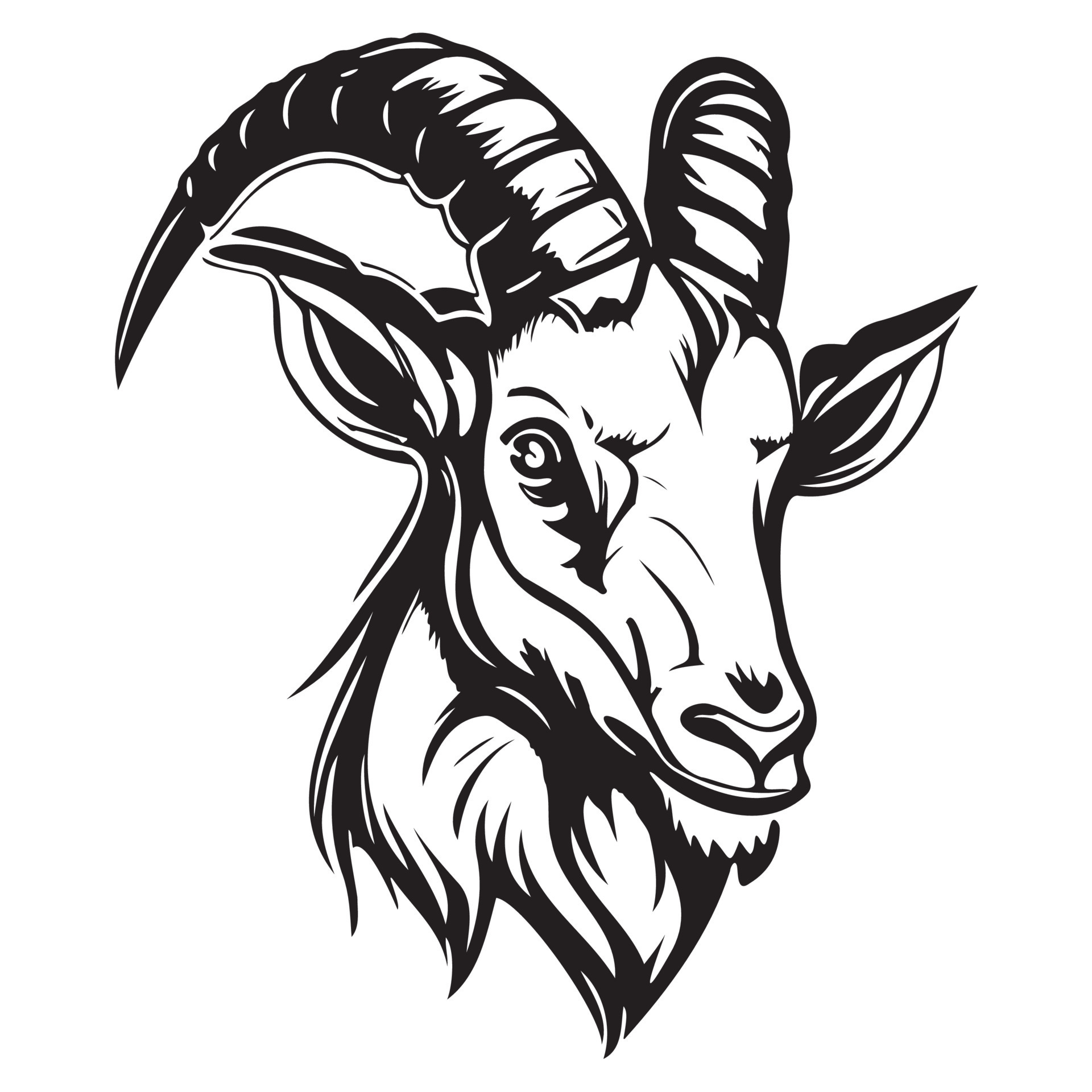 head of goat vector illustration, goat logo 22665739 Vector Art at Vecteezy