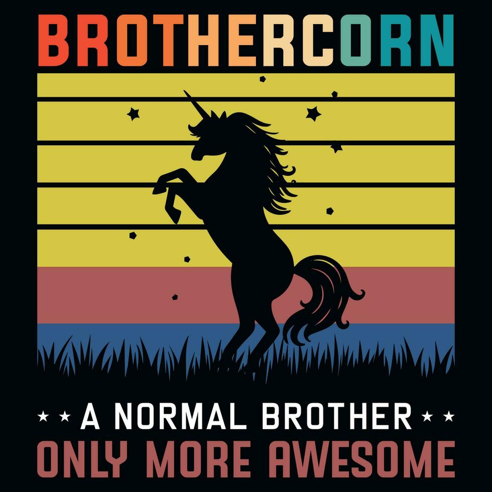 Brothercron or unicorn vintages tshirt design vector