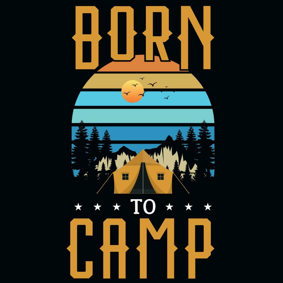 Mountain camping graphics tshirt design vector