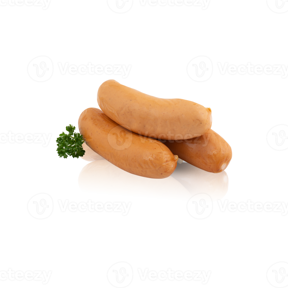 pile of sausages with cut out isolated on background transparent png