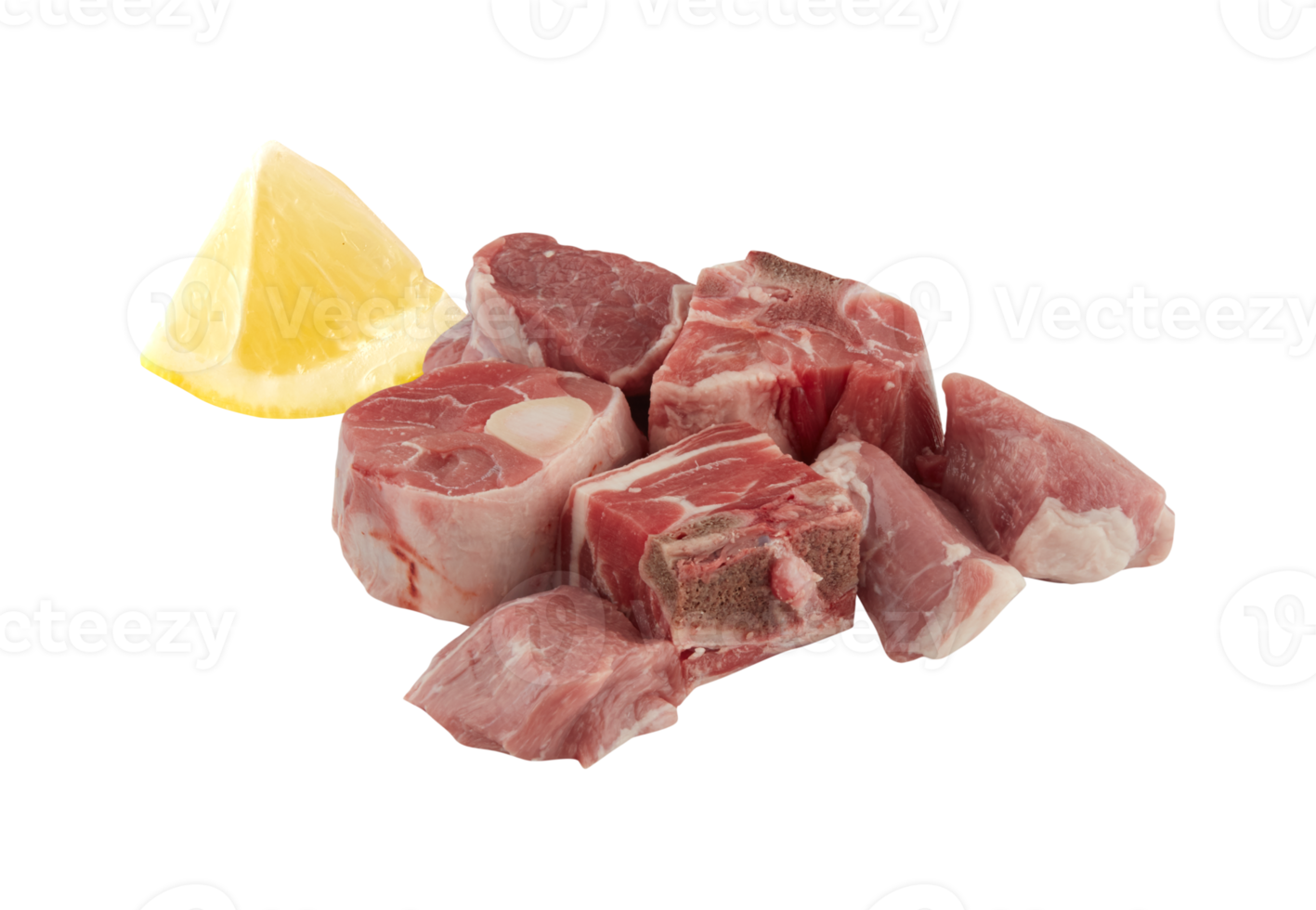 a pile of fresh pork bones cut into pieces with cut out isolated on background transparent png