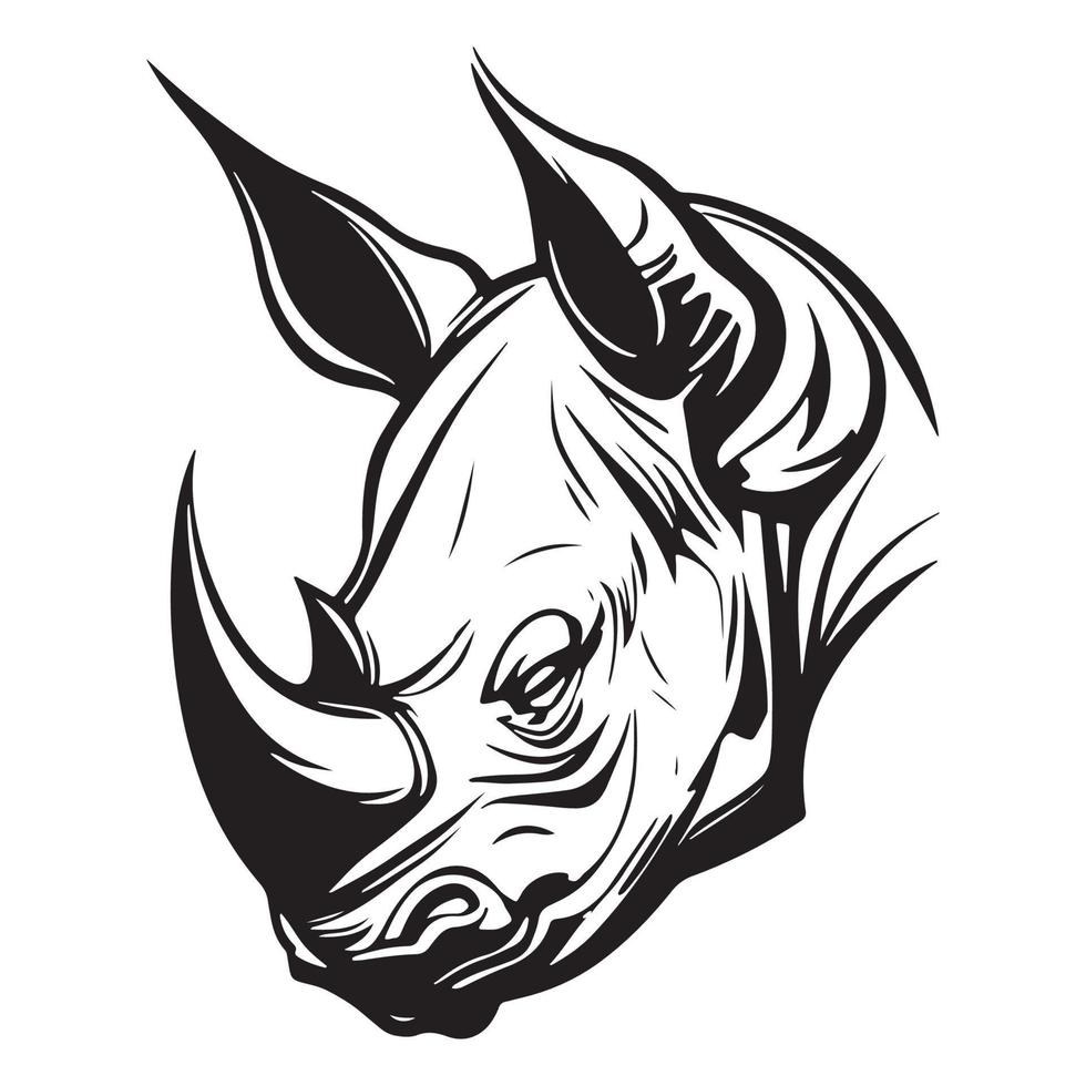 cabeza de rinoceronte vector ilustración, rinoceronte logo