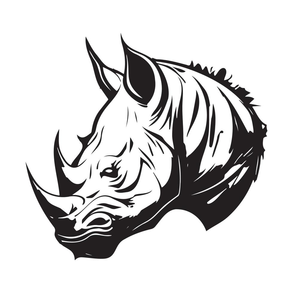 head of rhinoceros vector illustration, rhinoceros logo