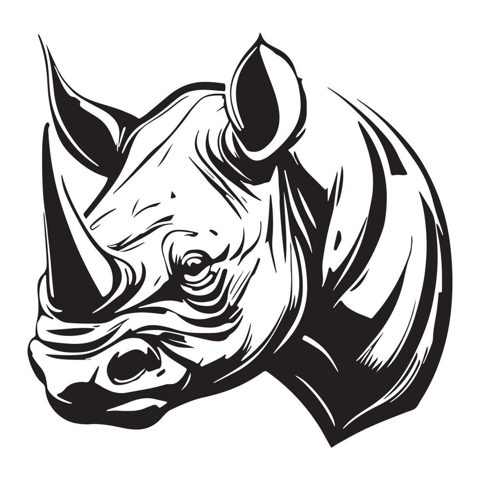 head of rhinoceros vector illustration, rhinoceros logo