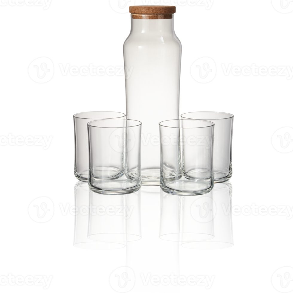 clear glass jar empty with cut out isolated on background transparent png