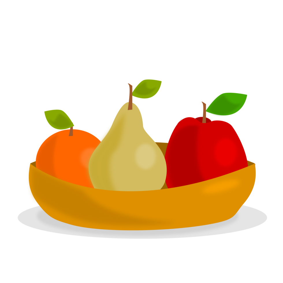 apple pear and orange fruits png