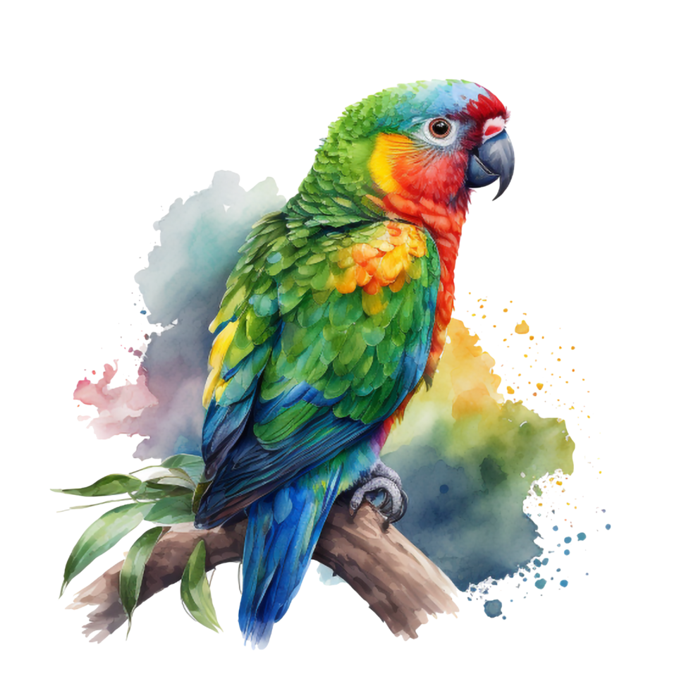 waterverf papegaai illustratie, ai generatief png