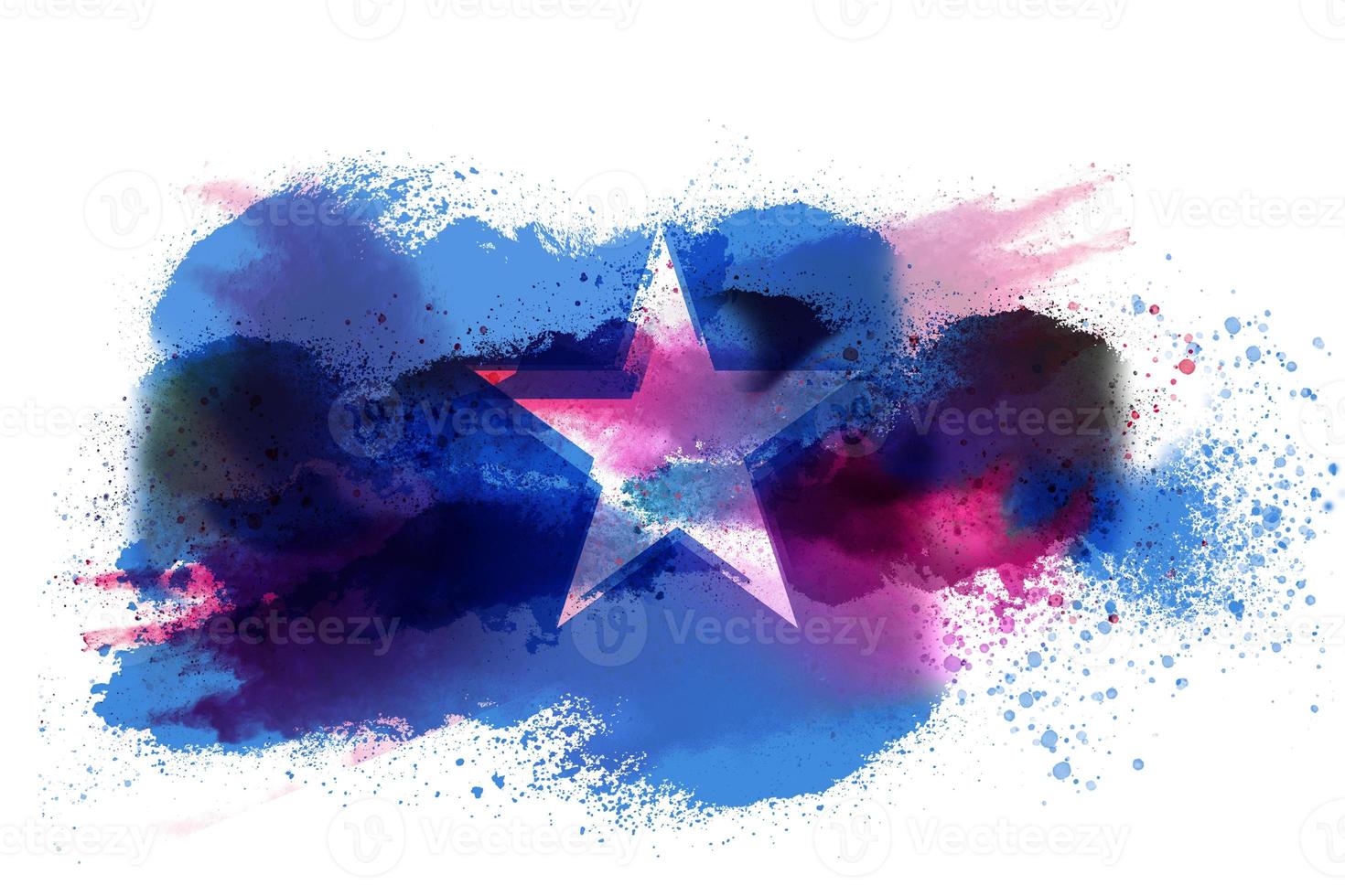 Somalia Watercolor Painted Flag photo