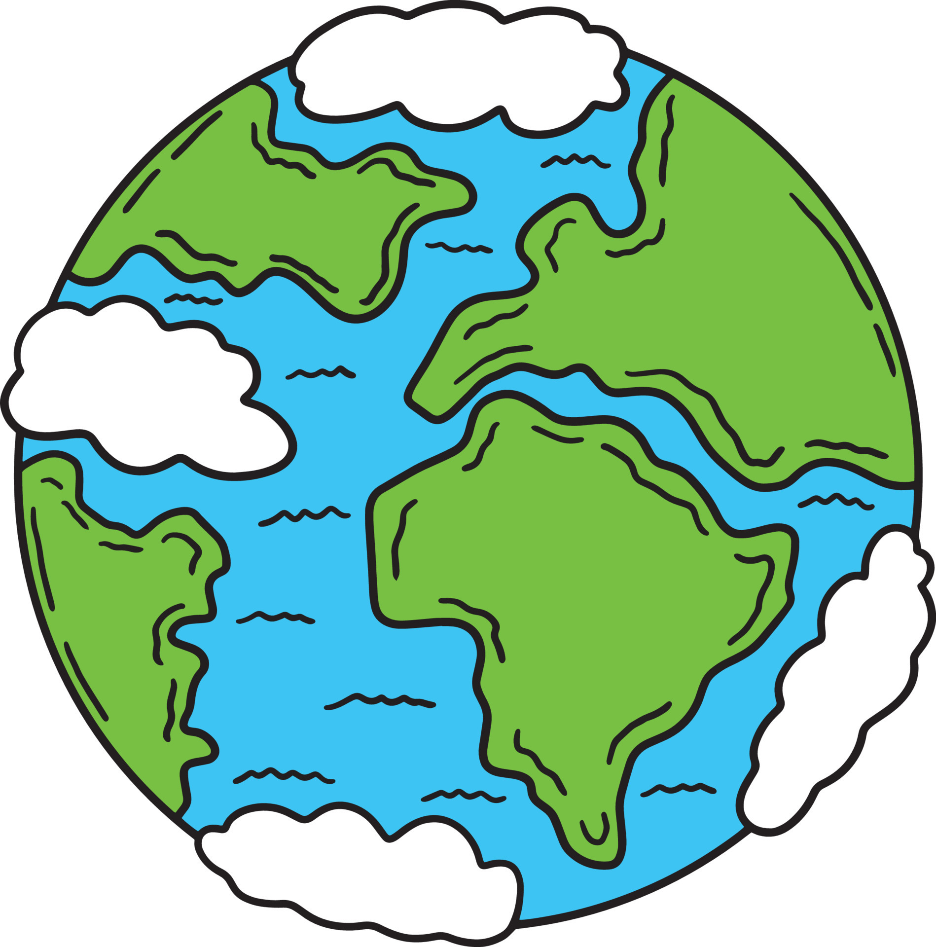 Planet Earth Cartoon Colored Clipart Illustration 22666101 Vector Art