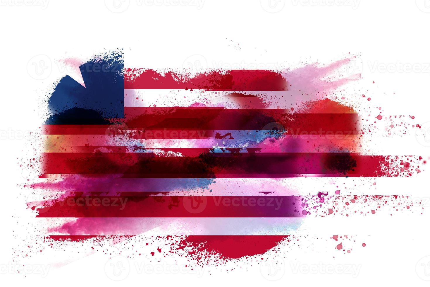 Liberia acuarela pintado bandera foto