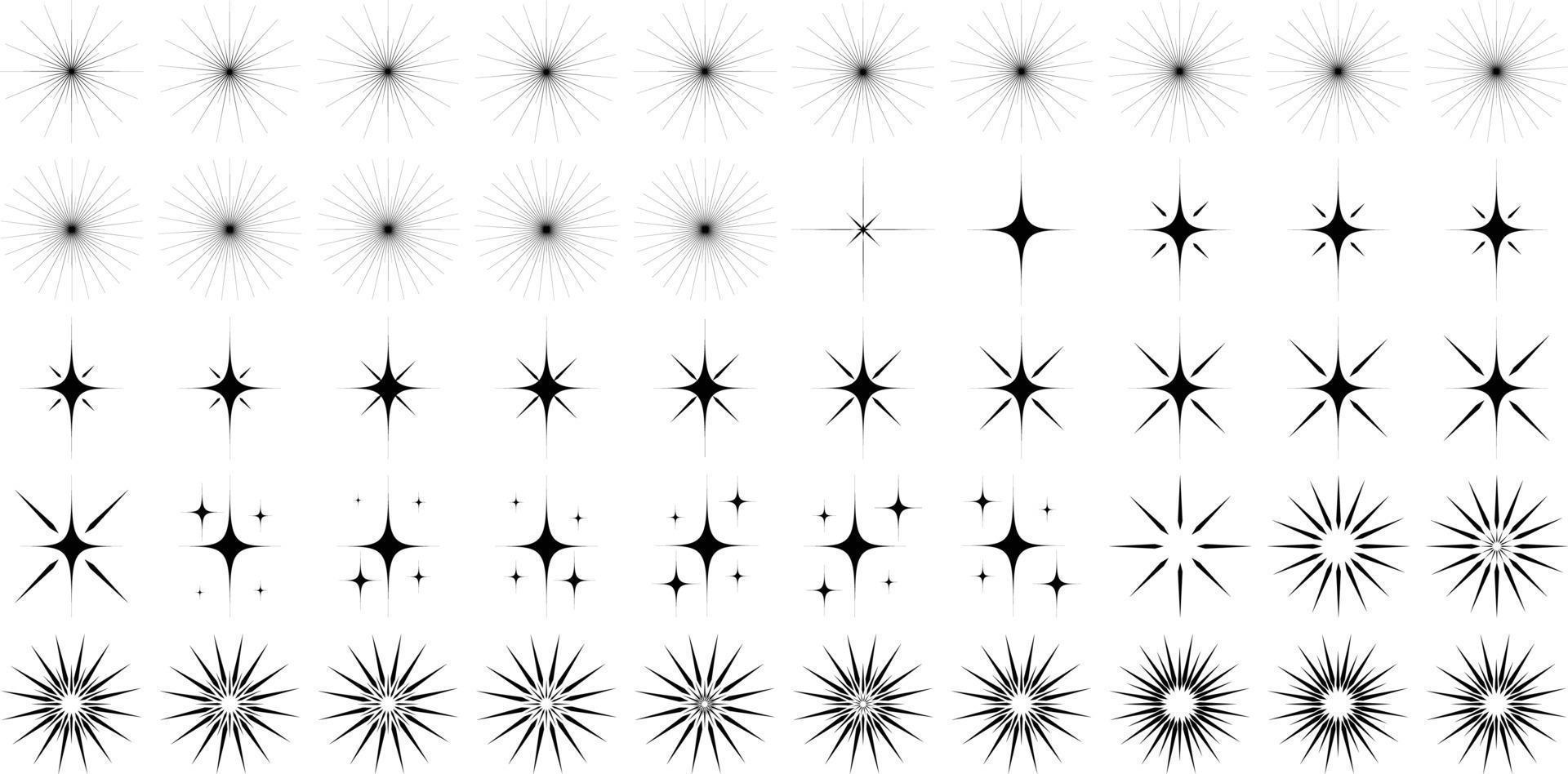 sparkles shape and fire flakes shape Set of 50 vector