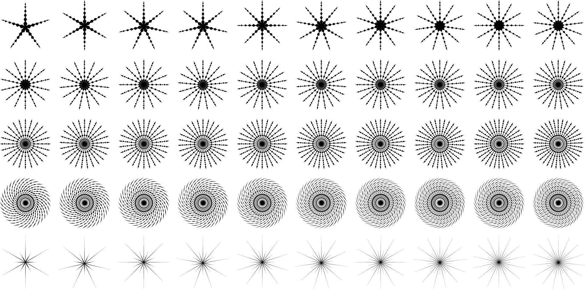sparkles shape and fire flakes shape Set of 50 vector