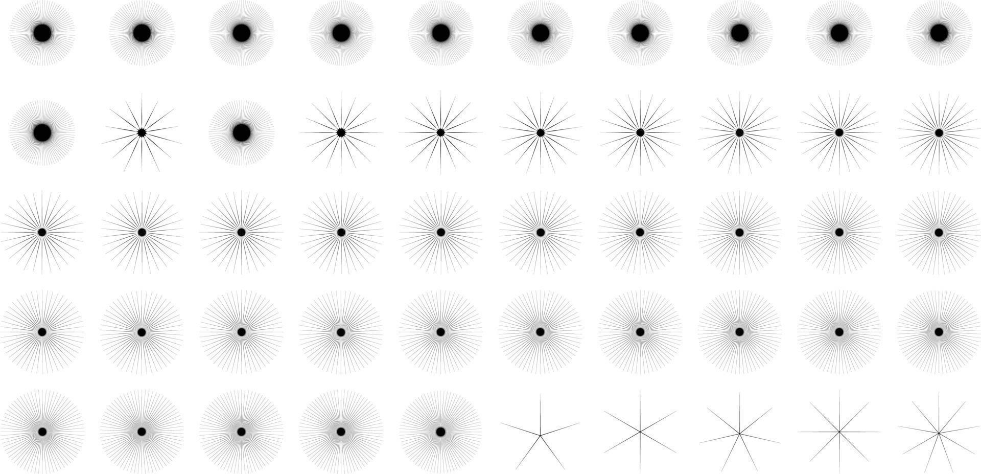 destellos forma y fuego copos forma conjunto de 50 vector