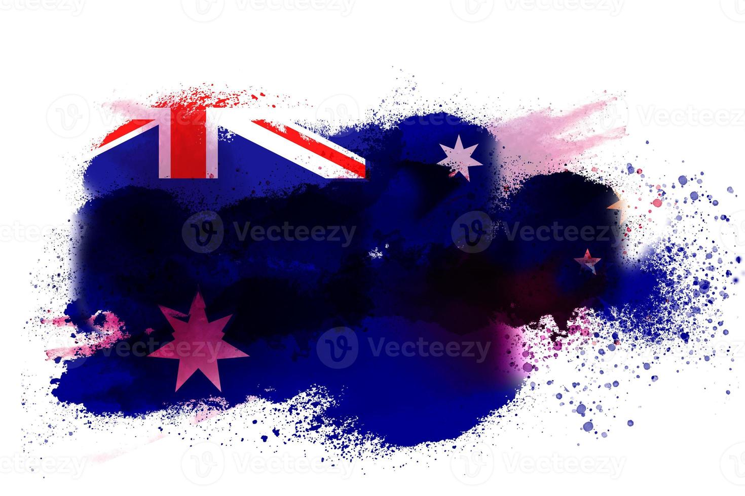 Australia Watercolor Painted Flag photo