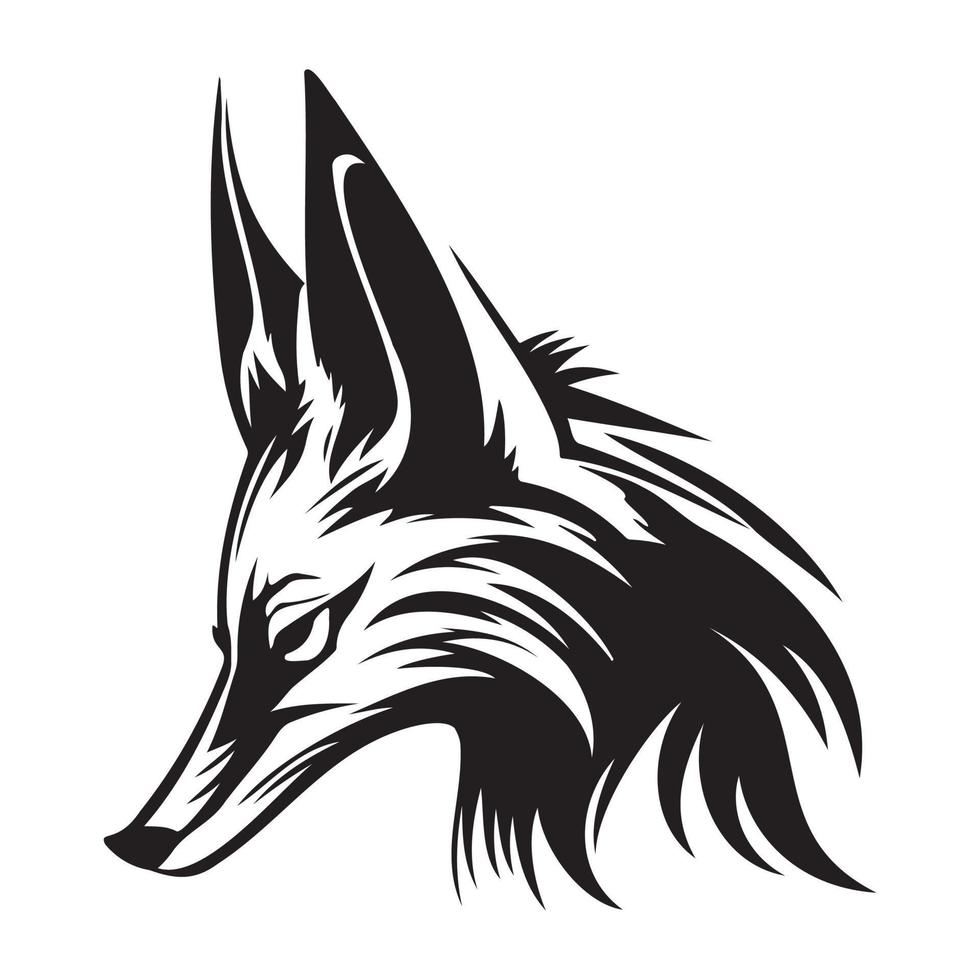 Fox Face, Silhouettes Fox Face SVG, black and white Fox vector