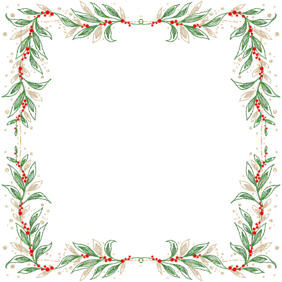 Glitter Christmas Frame 22666514 PNG
