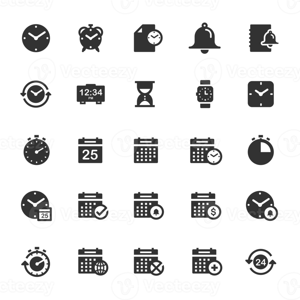 Icon set - time and schedule png