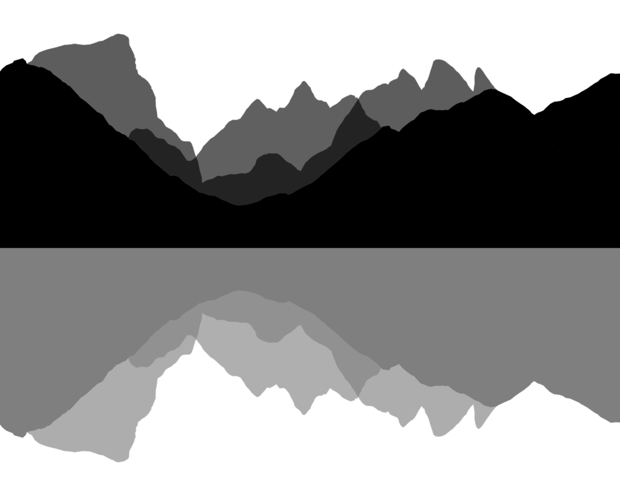 Hill illustration. Forest illustration. Fog. png