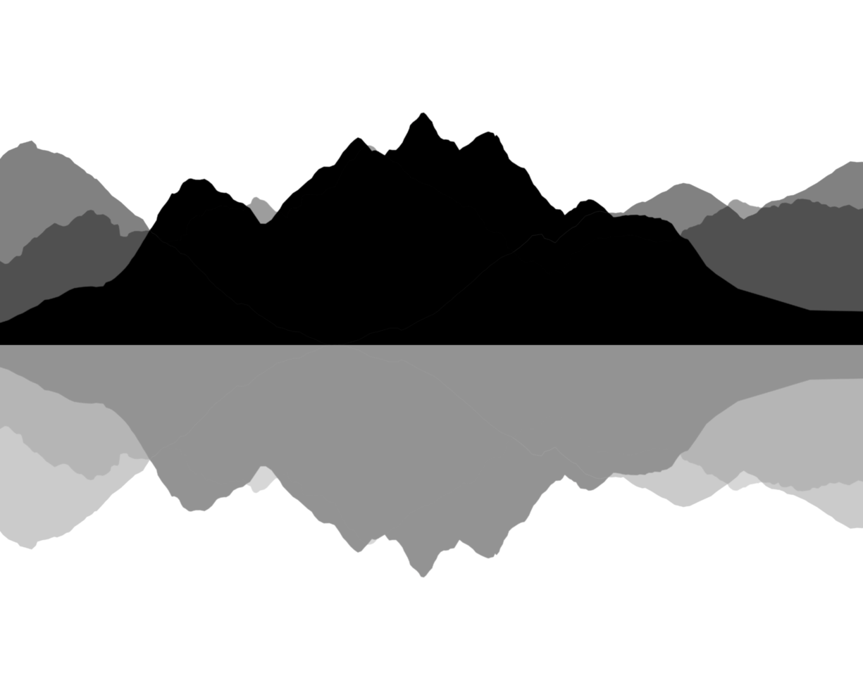 Hill illustration. Forest illustration. Fog. png