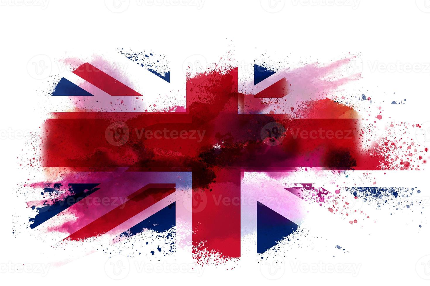 United Kingdom Watercolor Painted Flag photo