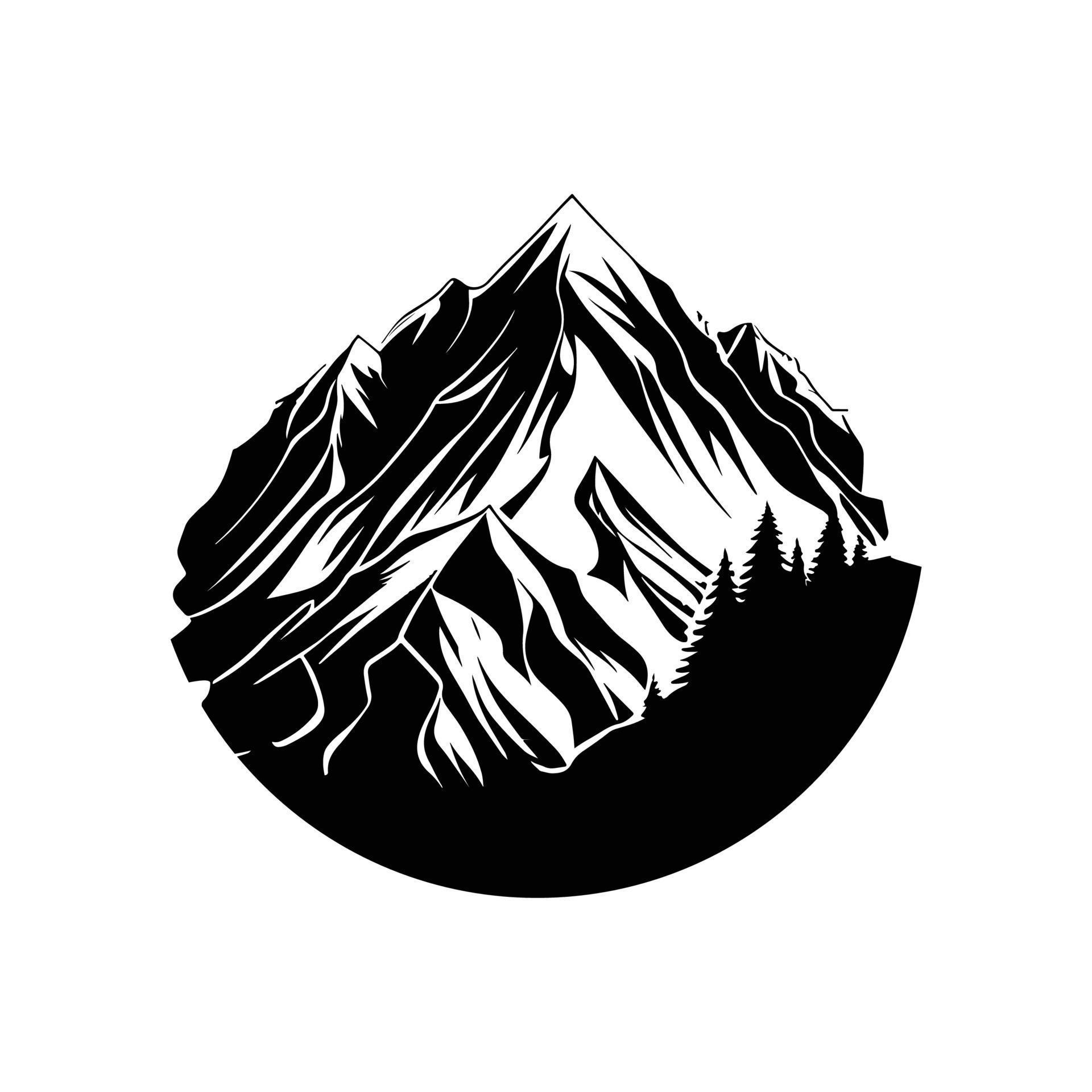Mountain vector template, Mountain Silhouette, Forest Trees Travel Mountain vector template, Mountain Silhouette, Forest Trees Travel