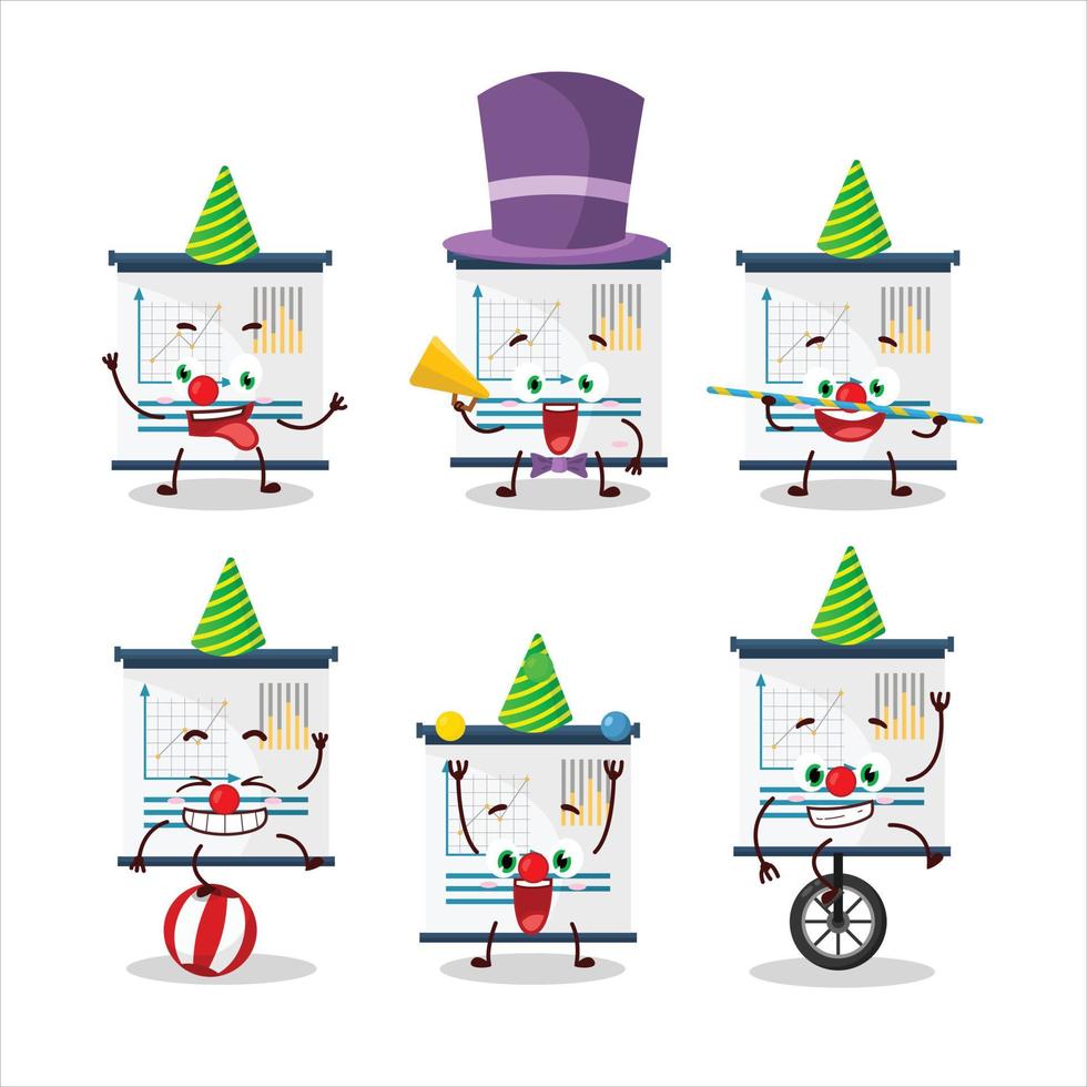 Cartoon character of business presentation with various circus shows vector