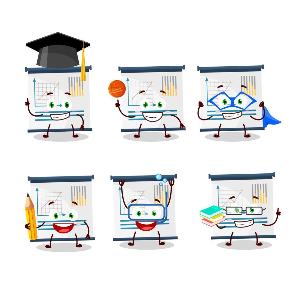 School student of business presentation cartoon character with various expressions vector