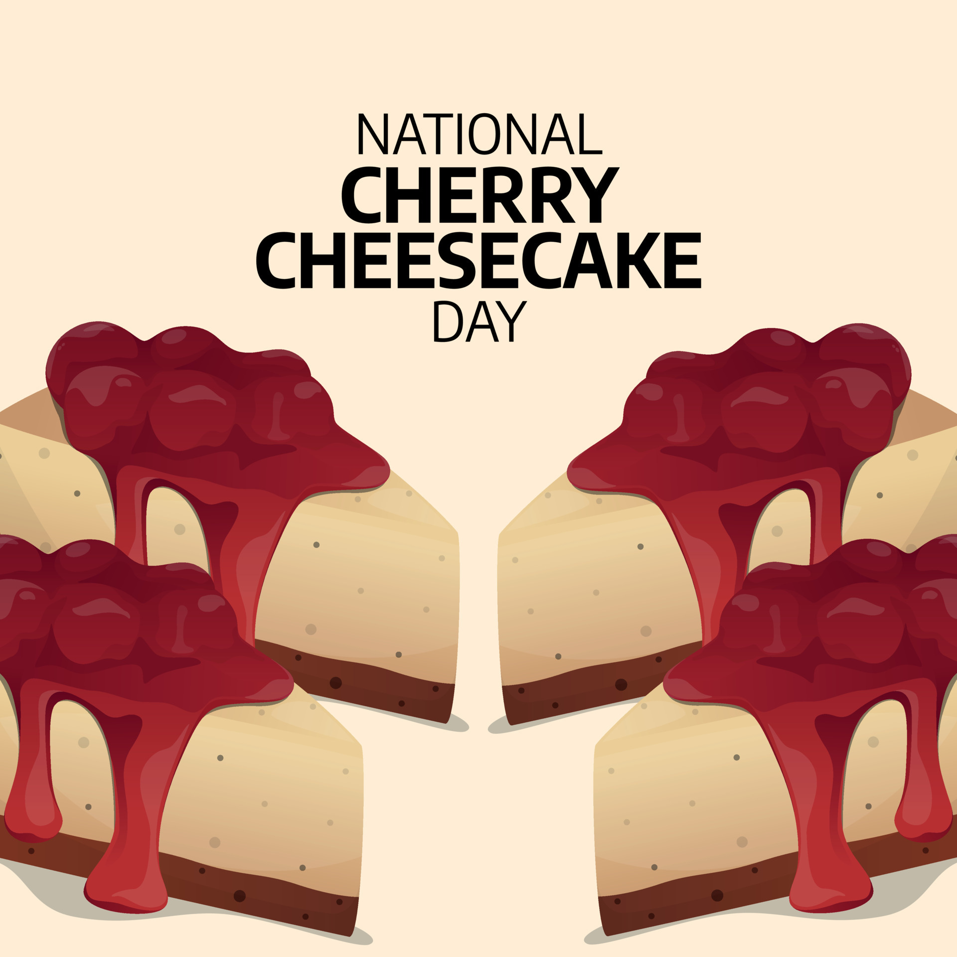 vector graphic of national cherry cheesecake day good for national