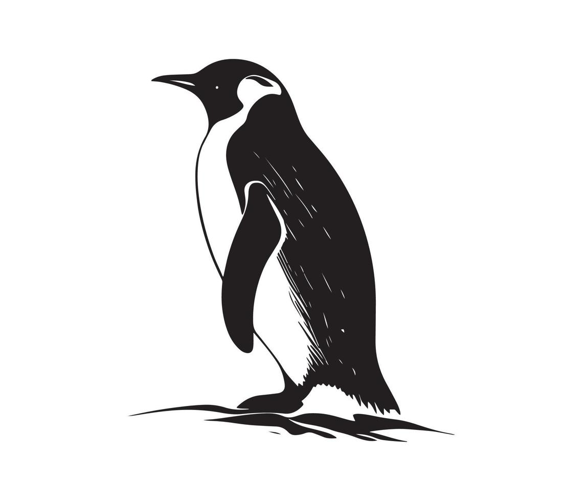 Penguin Face, Silhouettes Penguin Face, black and white Penguin vector