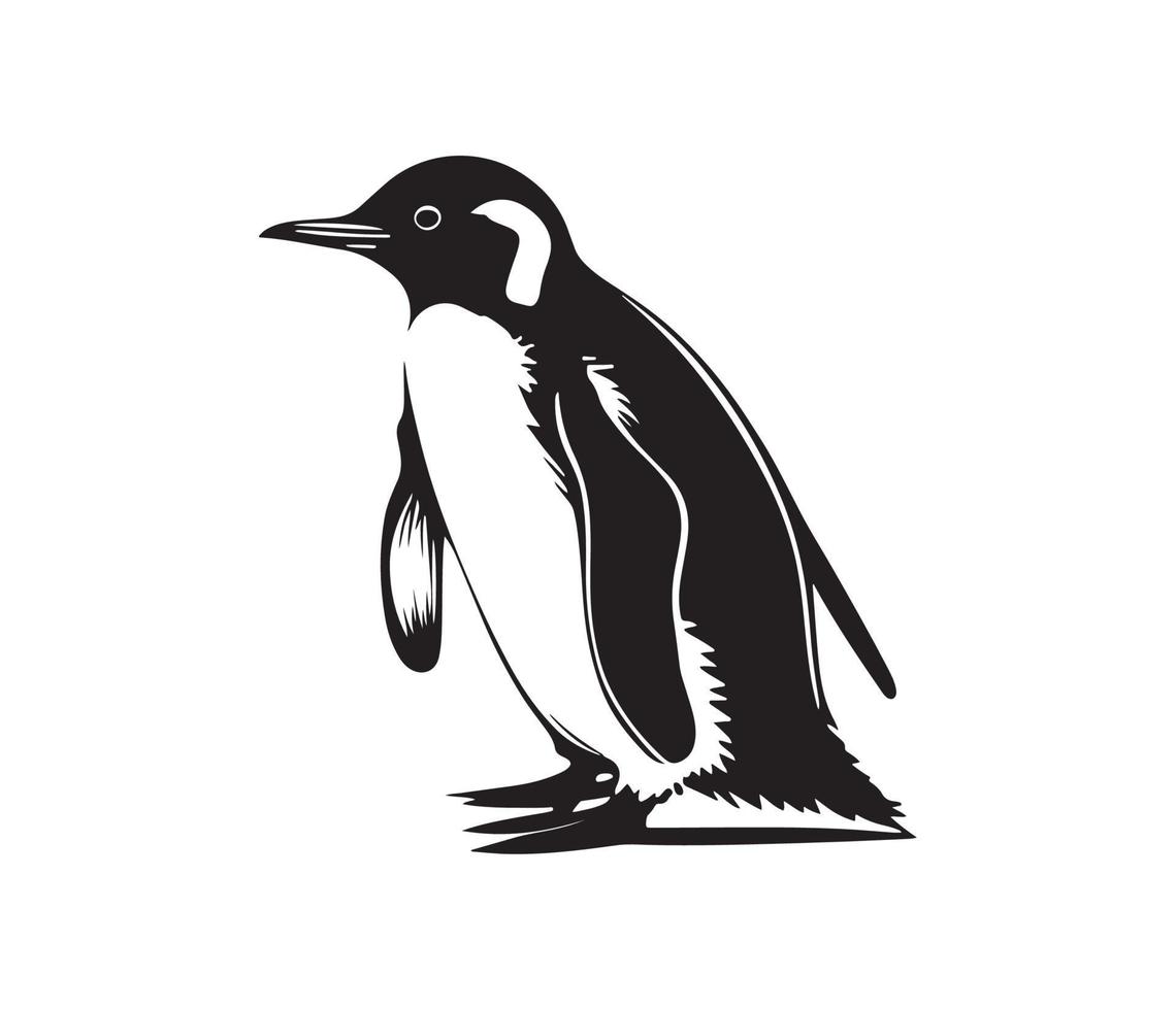 pingüino rostro, siluetas pingüino rostro, negro y blanco pingüino vector