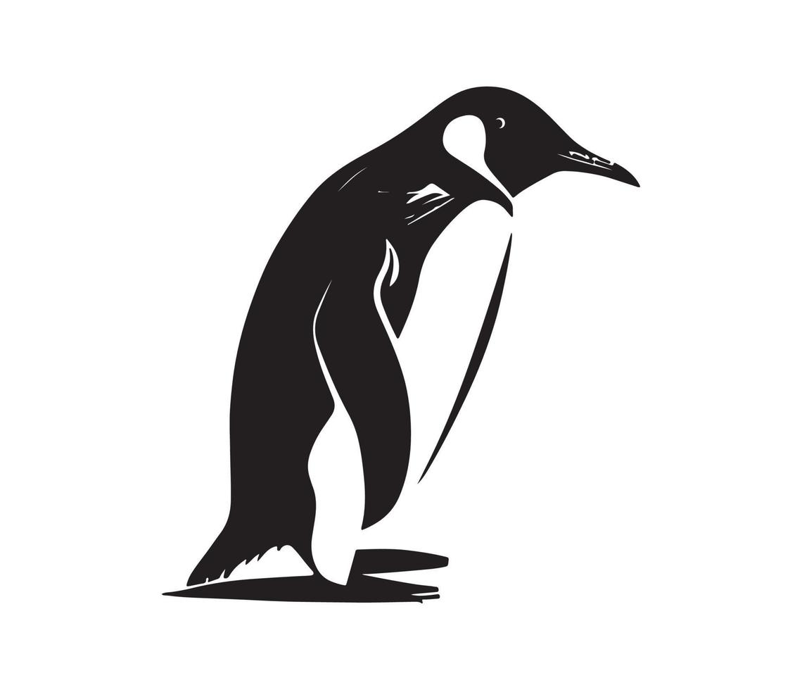 pingüino rostro, siluetas pingüino rostro, negro y blanco pingüino vector