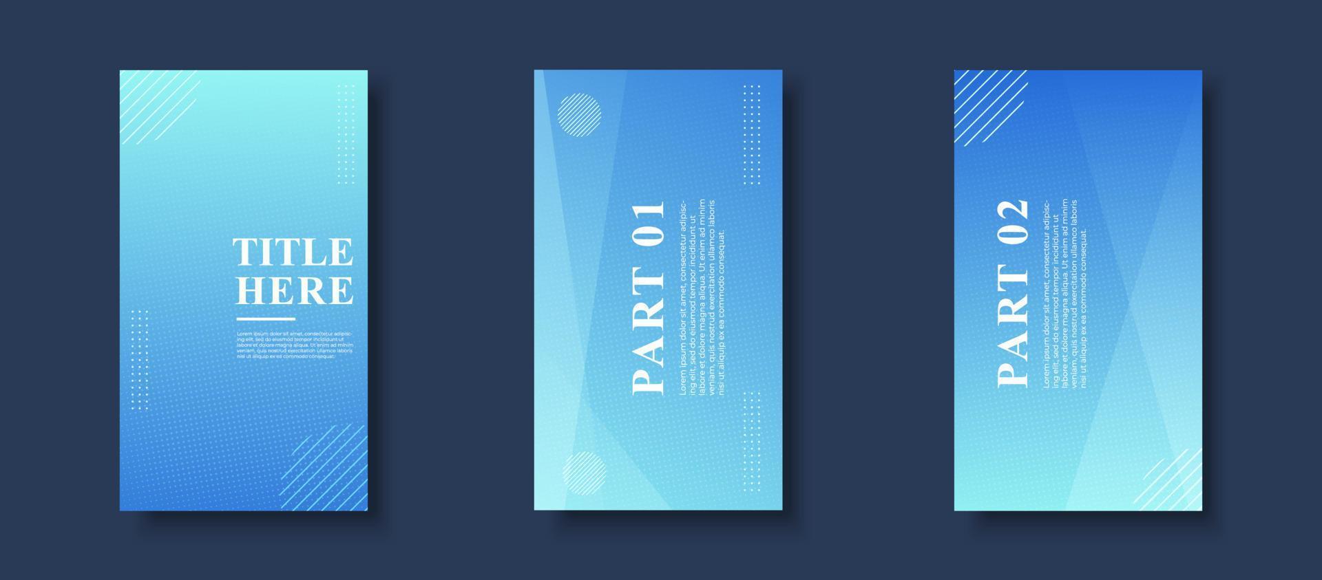 Creative Story Pack background. light blue gradation, halftone, memphis vector