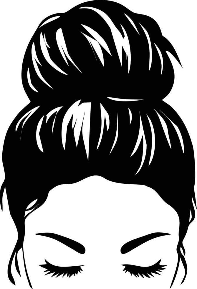Vector illustration woman hair tied isolated on white background