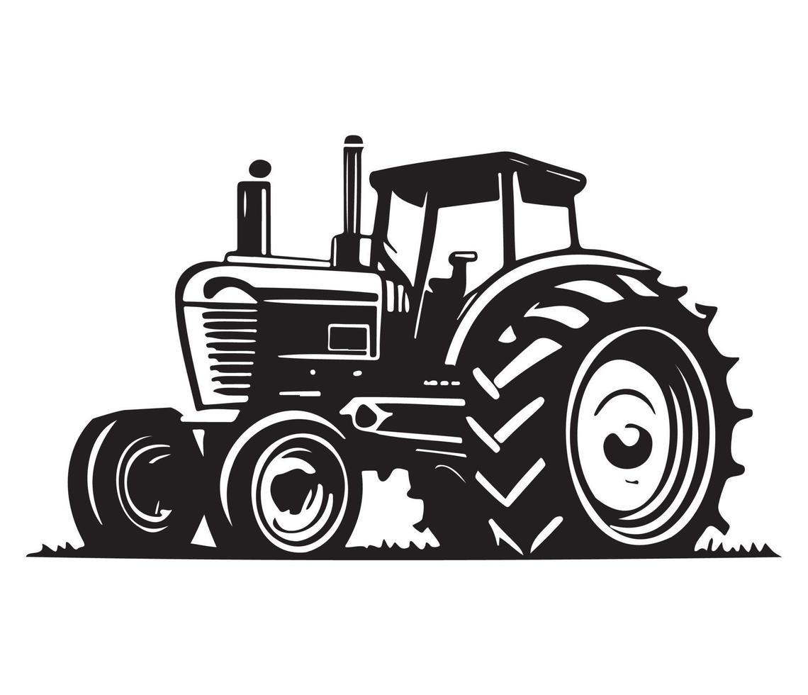 Modern Farm tractor Agricultural machinery illustration vector